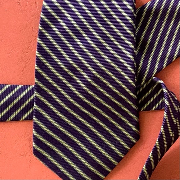 BROOKS BROTHERS Classic Rep Textured Bold Diagonal Striped Vintage Necktie - Picture 6 of 7